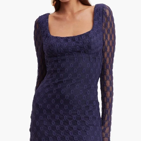 Bardot | Dresses | Bardot Adoni Long Sleeve Lace Overlay Mididress Black  Size 4 Nwt New Sexy Dress